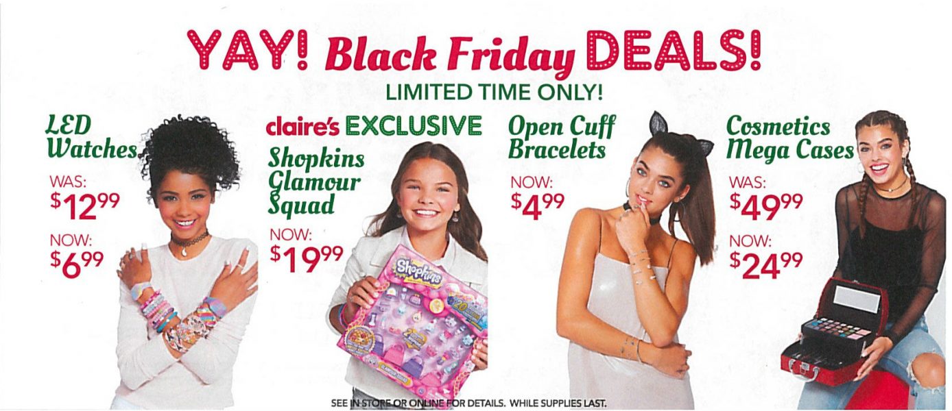 Claire's Black Friday Deals Sangertown Square