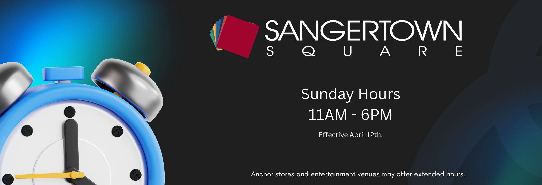 Sunday Hours 11AM 6PM