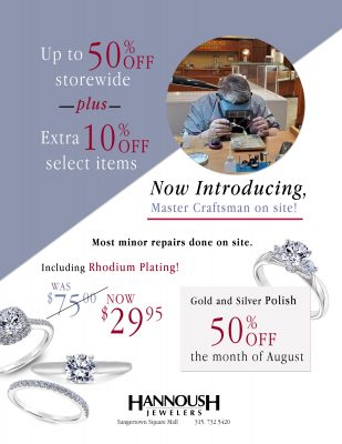 Up to 50% off storewide at Hannoush Jewelers 