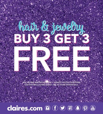 Hair and Jewelry Buy 3, Get 3 Free