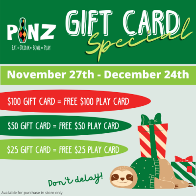 Gift Card Sale at PiNZ