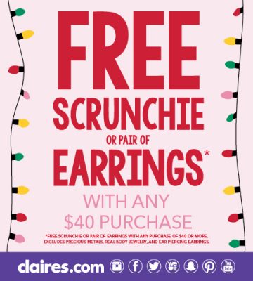Free scrunchie or pair of earrings