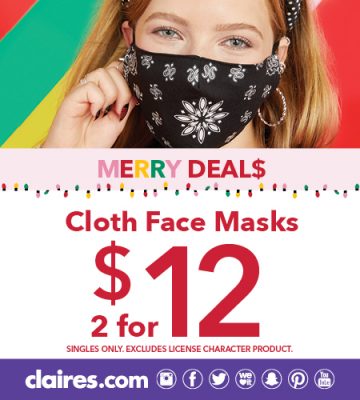 Cloth Face Masks 2 for 12 