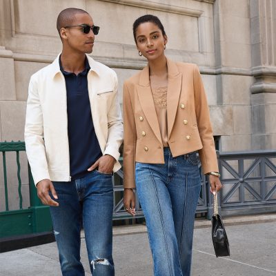 Man and woman walking.