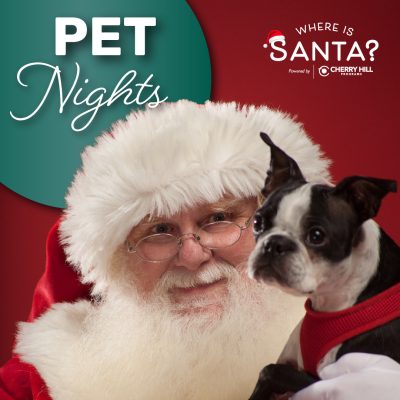 Santa with a dog for Pet Night